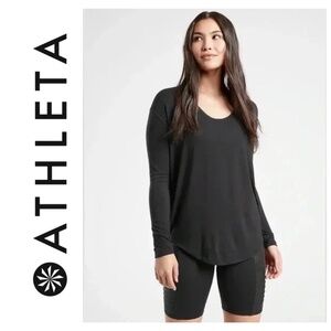 @naraneta 2 Athlete Stratus Scoop Neck Long Sleeve shirt, Black and Teal XL